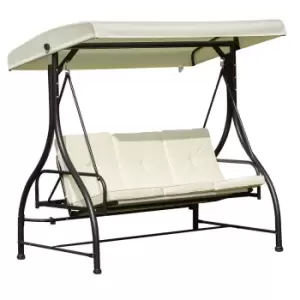 image of Alfresco 3 Seater Canopy Swing Chair, white