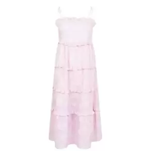 Image of Ted Baker Strappy Tiered Midi Dress - Purple