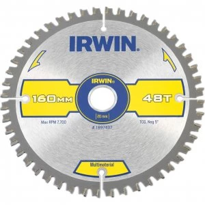Image of Irwin Multi Material Circular Saw Blade 160mm 48T 20mm