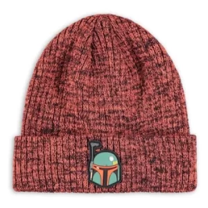 Image of STAR WARS The Mandalorian Boba Fett Helmet Badge Turn up Beanie, Child, 5 to 6 Years, Multi-colour (KC512844STW)