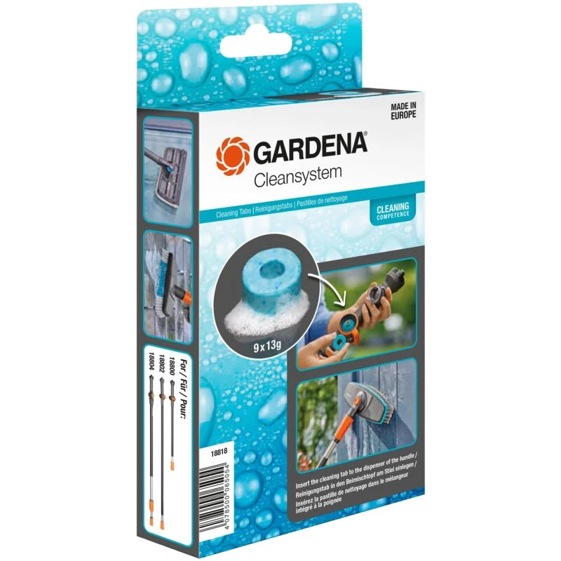 Image of Gardena CLEANSYSTEM Soap Cleaning Tabs for CLEANSYSTEM Running Water Handles 18818-20 Qty: Pack of 9