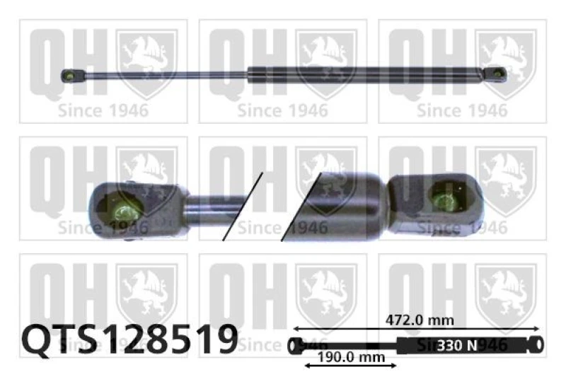 Image of QUINTON HAZELL Tailgate strut QUINTON HAZELL QTS128519