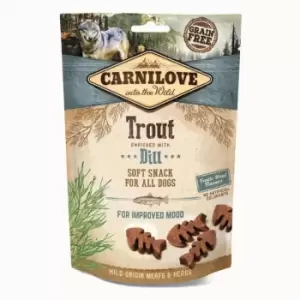 image of Carnilove Trout with Dill Semi Moist Dog Treats 200g