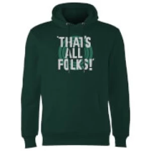Image of Looney Tunes That's All Folks Hoodie - Forest Green - L
