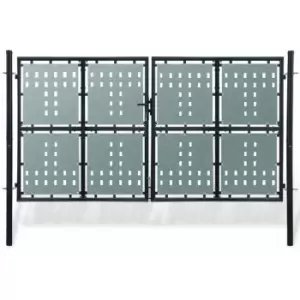 Black Double Door Fence Gate 300 x 200cm Vidaxl Black - main image