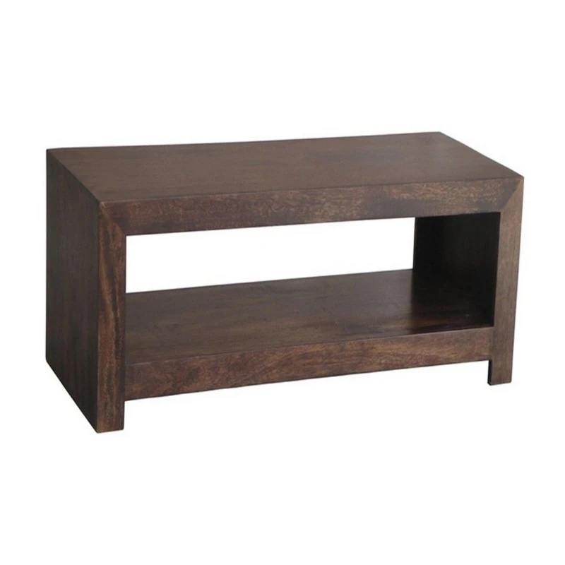 Image of Jaipur Furniture Ltd Open Plazma TV Unit - Mango Wood - L45 x W110 x H40cm - Dark Finish in Brown Brown Unisex
