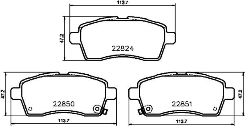 Image of HELLA Brake pad set HELLA 8DB 355 039-171