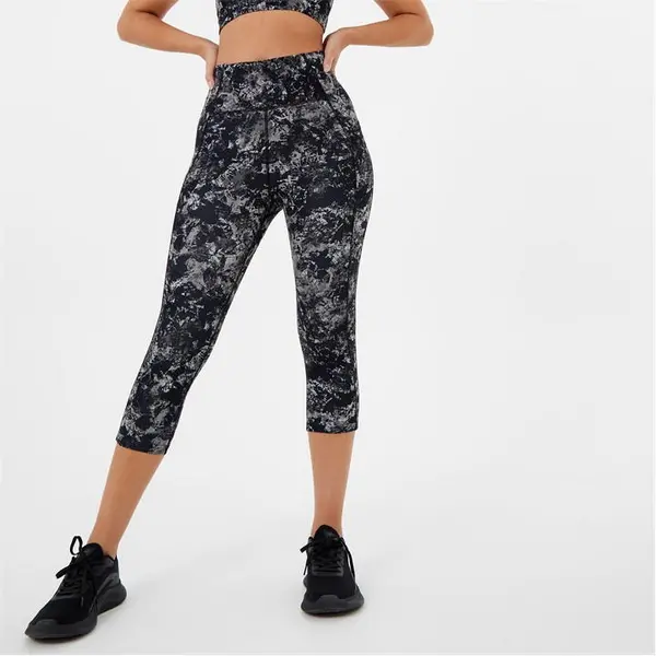 Image of USA Pro High Rise Capri Cropped Leggings - Blue 8