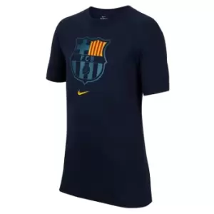 Image of Nike FC Barcelona Crest T-Shirt 2022/2023 Junior Boys - Black