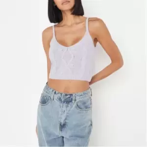 image of Missguided Cable Cami Top Co Ord - Purple