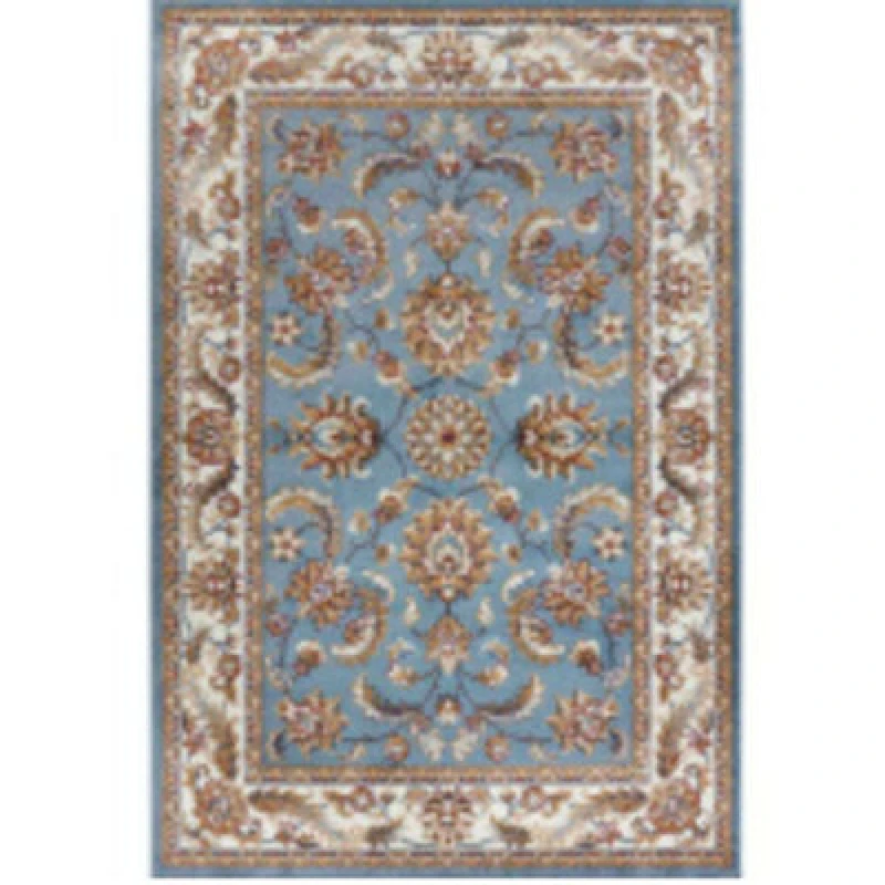 Image of The Rugs Reni Luxor Oriental Vintage Short Pile Living Room Rug Runner In Duck Egg Blue