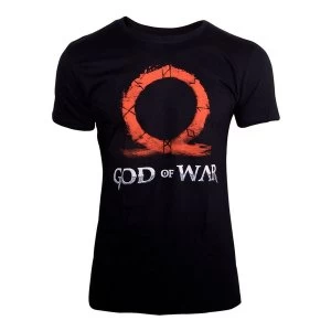 Image of God of War - Ohm Sign Rune Engraving Mens Large T-Shirt - Black