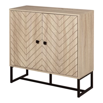 Image of HOMCOM Storage Cabinet Adjustable Shelf Metal Frame Handles Tabletop Unique Home Style Organiser AOSOM UK