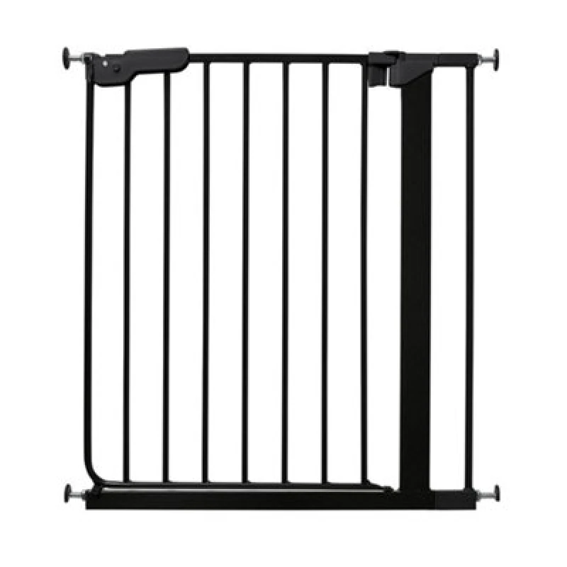 Image of Safetots Super Narrow Baby Gate, 66.5Cm - 74Cm, Black, Child Safety Barrier, Pressure Fit Stair Gate