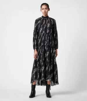 Image of AllSaints Womens Eimear Cultivar Dress, Black, Size: 10