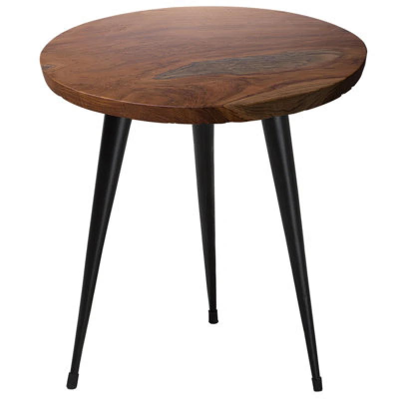 Image of Beliani Side Table Detah Teak Wood Dark Brown