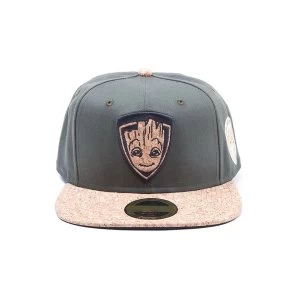 Image of Marvel Comics - Groot Unisex Snapback Style Cap - Dark Grey/Cork