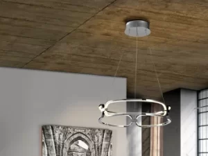 Image of Colette Small Modern Stylish Dimmable LED Designer Pendant Light Chrome with Remote Control