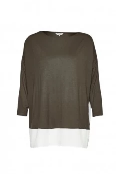 Image of Great Plains Remix Jersey Contrast Hem Top White