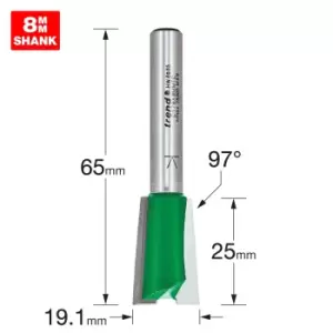 Image of Trend CRAFTPRO Large Dovetail Router Cutter 19mm 25mm 8mm