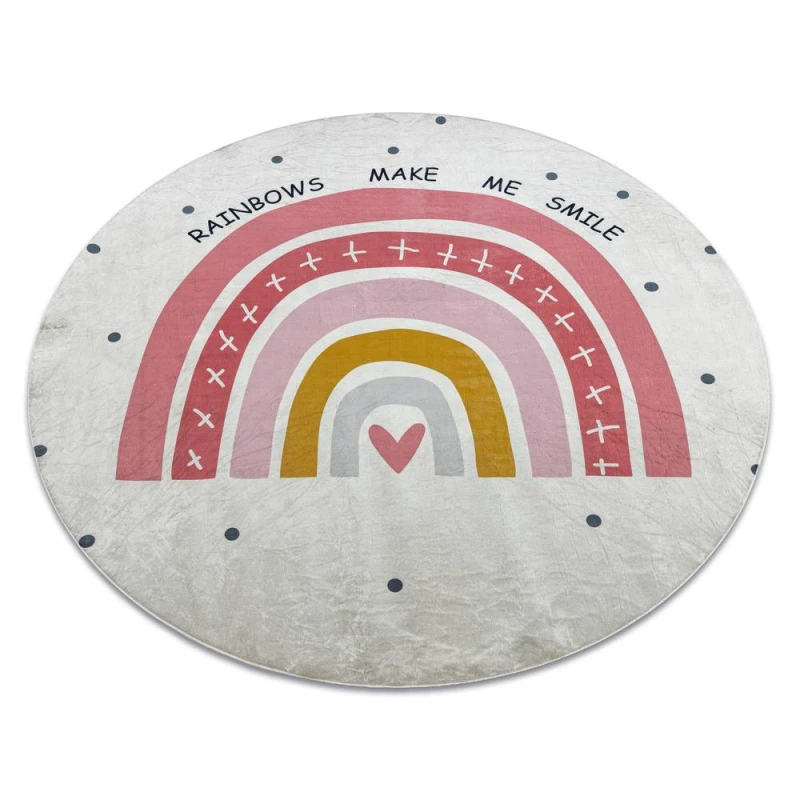 Image of RugsX Bambino Rug in White Size: 120cm diameter White Unisex 120cm diameter