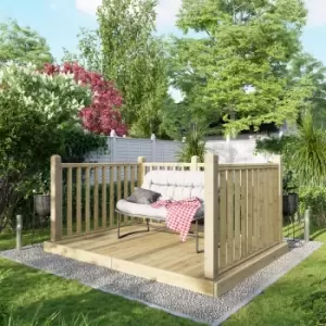 Image of Power Timber Decking Kit Handrails on Three Sides - 1.8 x 2.4m