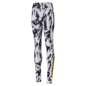 image of Puma Rebel Leggings Junior Girls - White AOP