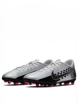 image of Nike Mercurial Vapour Club Neymar Firm Ground Football Boot - Silver/Black , White/Black, Size 8, Men