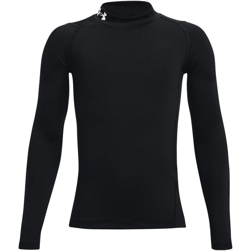 Image of Under Armour Armour HeatGear Mock Long Sleeve Boys - Black 9 - 10 Years