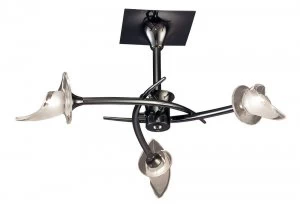 image of Semi Flush Ceiling Round 3 Light G9, Black Chrome