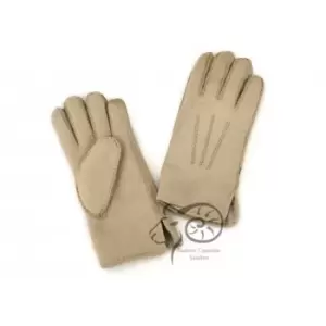 image of Eastern Counties Leather Womens/Ladies 3 Point Stitch Detail Sheepskin Gloves (S) (Grey)