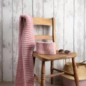 Image of Wool Couture Beginners Garter Scarf Knit Kit Pink Pink