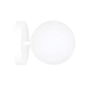 Image of Emibig Halldor White Globe Wall Lamp with White Glass Shades, 1x E14