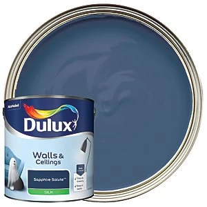 Image of Dulux Walls & Ceilings Sapphire Salute Silk Emulsion Paint 2.5L