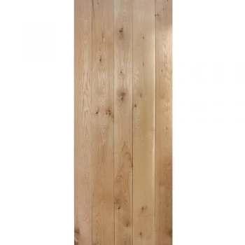 Image of LPD Rustic Framed Ledged Unfinished Oak Internal Flush Door - 1981mm x 686mm (78 inch x 27 inch)