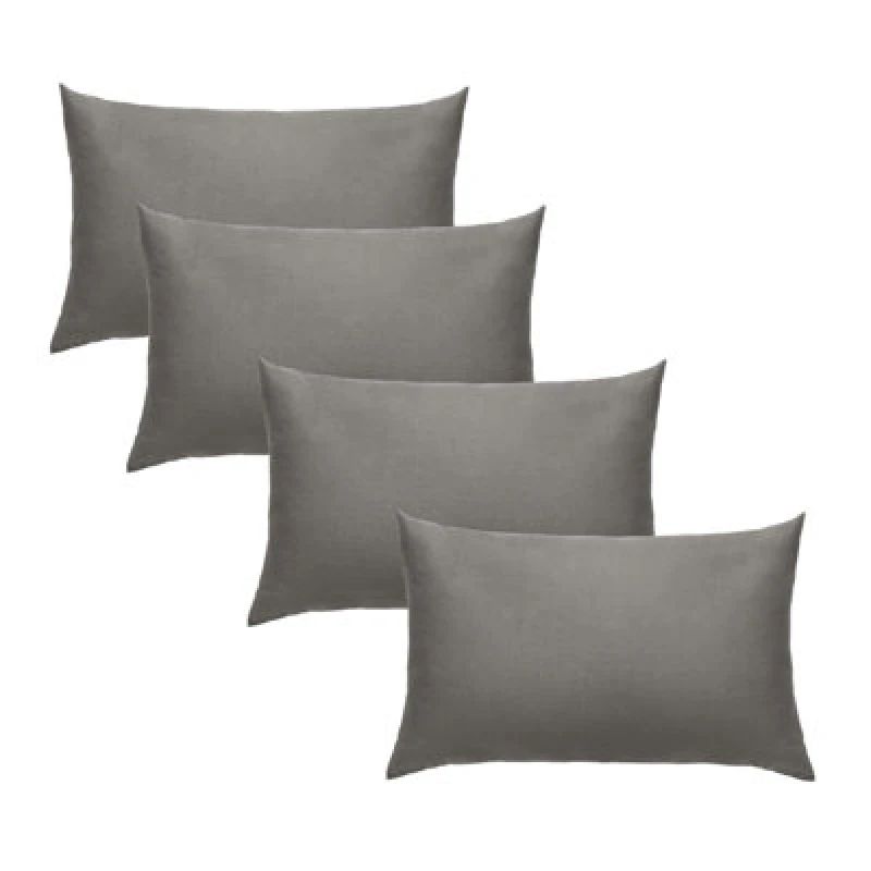 Image of OHS OHS 4 x Soft Polycotton Housewife Pillowcase Set in Charcoal Charcoal One Size Unisex 5027434156443