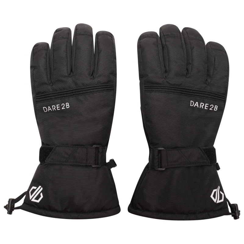 Image of Dare 2b Mens Worthy Water Repellent Warm Winter Ski Gloves XL-Palm 9.5-10.5' (24-26.5cm) Black DMG326-800-XL
