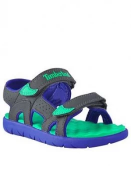 image of Timberland Perkins Row 2 Strap Sandal, Dark Grey/Green, Size 10 Younger