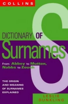 Image of Dictionary of Surnames by Leslie Dunkling Paperback