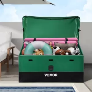 Image of VEOVR Outdoor Storage Box, 100 Gallon Waterproof PE Tarpaulin Deck Box w/Galvanized Frame, All-Weather Protection & Portable, for Camping, Garden