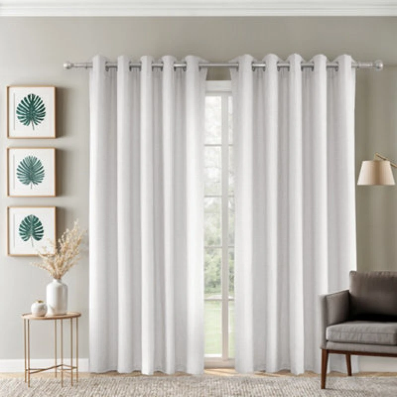 Image of Emma Barclay Sorrento Ultra Blackout Eyelet Curtains, White - 46 X 54" Pair