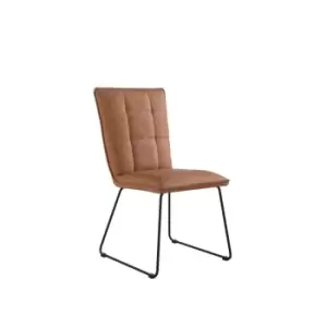 Image of Kettle Interiors Panel Back Chair With Angled Legs Tan