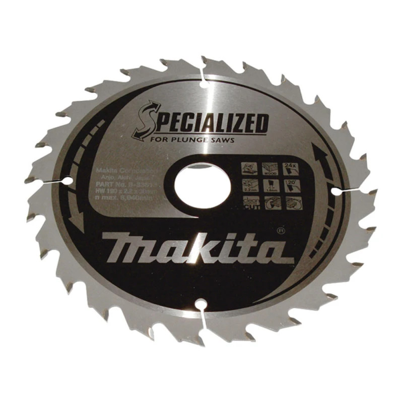 Image of Makita SPECIALIZED Circular Plunge Saw Blade for Wood Cutting B-33613 Diameter: 190mm