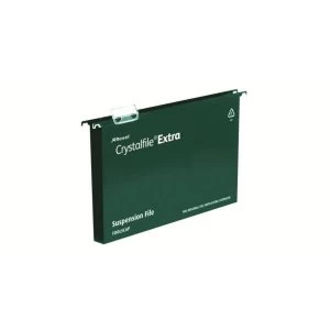 Image of Rexel Crystalfile Extra A4 Polypropylene Suspension File 30mm Green Pack of 25 Suspension Files