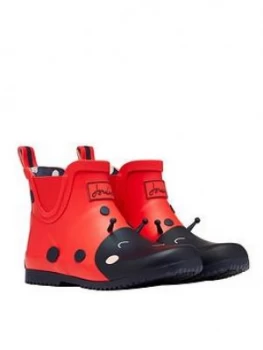 Image of Joules Girls Ladybird Short Wellies - Red