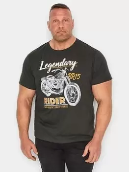 Image of BadRhino Legendary Bike Br15 Ebony T-Shirt, Grey, Size 2XL, Men