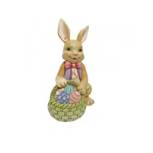 Image of Bunny With Easter Basket Mini Figurine