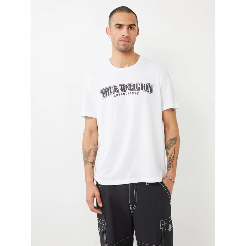Image of True Religion Painted Horseshoe Relaxed Tee Regular Fit T-Shirts S White 58359901350