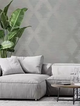 image of Superfresco Easy Serenity Geo Grey and Rose Gold Wallpaper