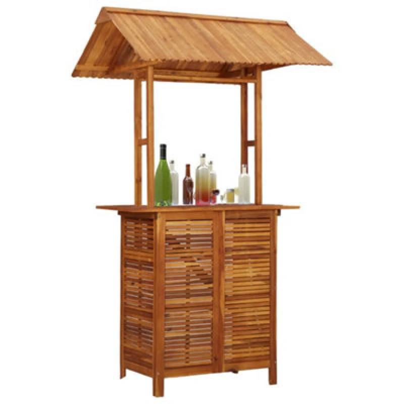 Image of VIDAXL Outdoor Bar Table with Rooftop 113x106x217cm Solid Acacia Wood vidaXL 8719883718880